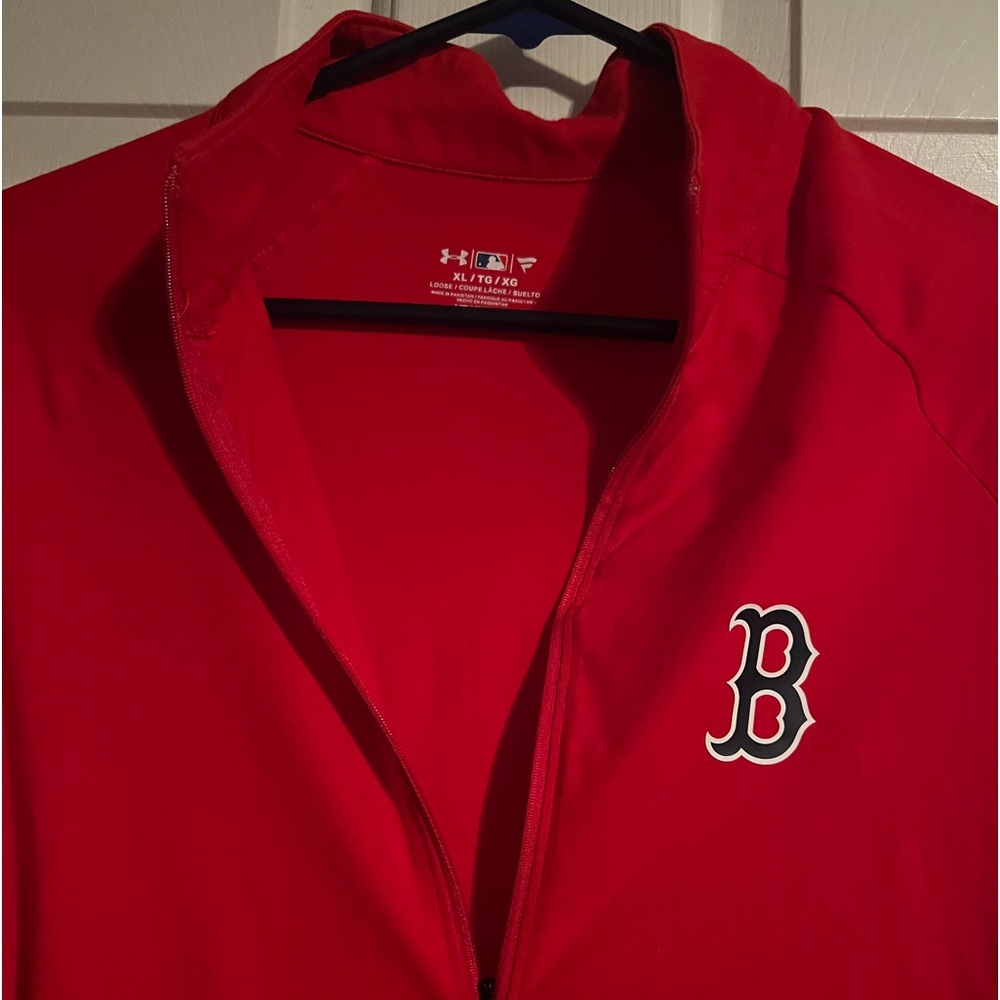 Under Armor XL Red Sox quarter zip long sleeved shirt.
